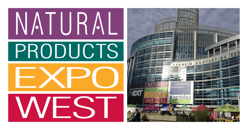 Graphic with image of Natural Products Expo West in 2017